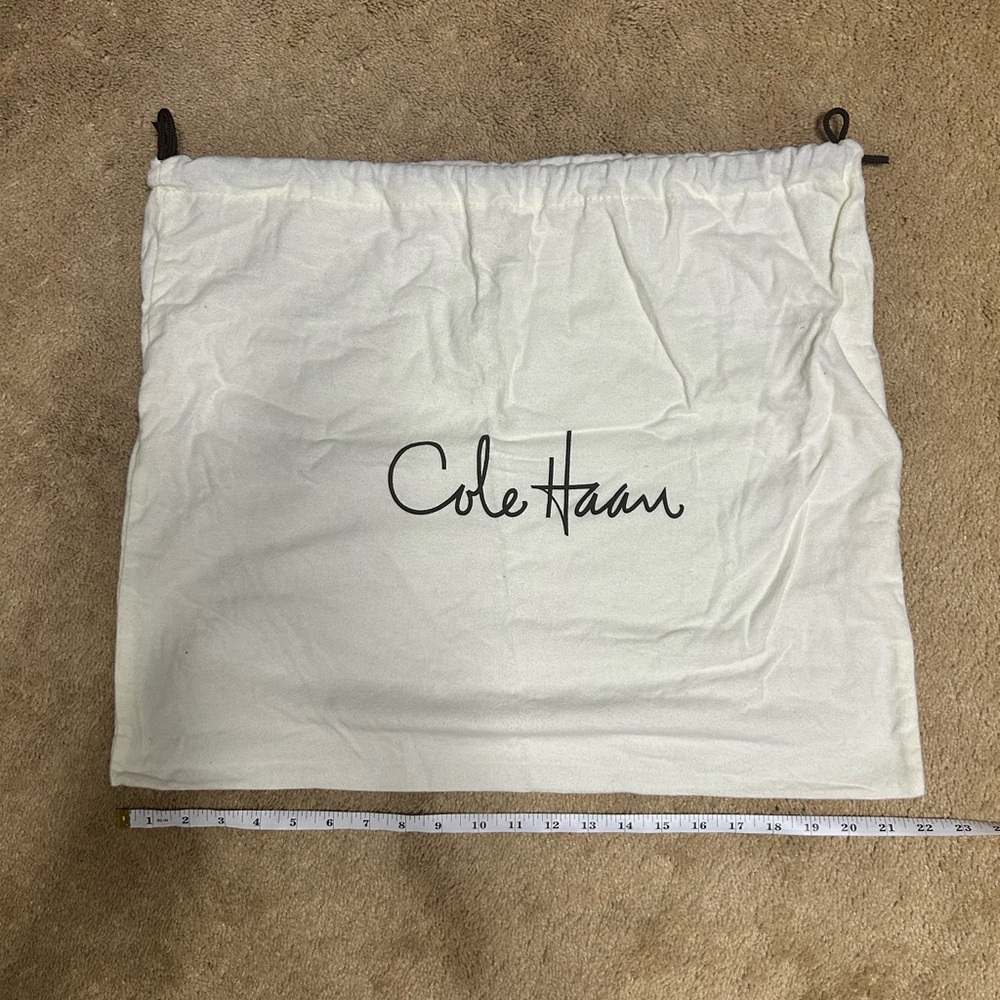 Cole Haan Cream Drawstring Logo Dust Bag with Black Script